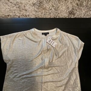 INC International Concepts Shimmery Metallic Gold Top